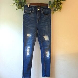 Indigo Rein Dark Blue Skinny Jeans